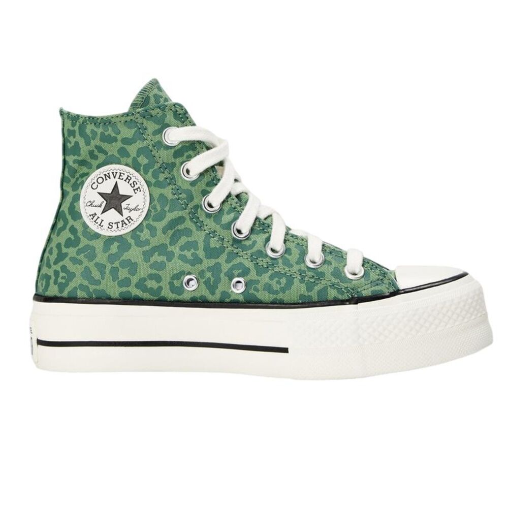 Converse Womens/Ladies All Star Leopard Print Canvas Platform High Top Trainers